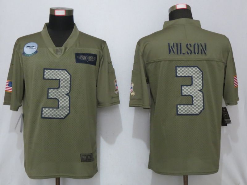 Men Seattle Seahawks #3 Wilson Nike Camo 2019 Salute to Service Limited Jersey->seattle seahawks->NFL Jersey